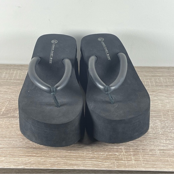 Y2K Lower East Side Platform Flip Flops Wedge Thong Sandals - Size 6.5 - Picture 2 of 5